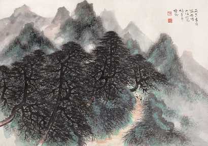 黎雄才 山水 镜心